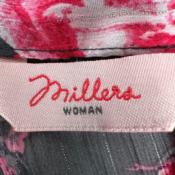 Womens Sheer Floral Button-Up Blouse Size 16 By Millers Woman - Picture 3 of 6